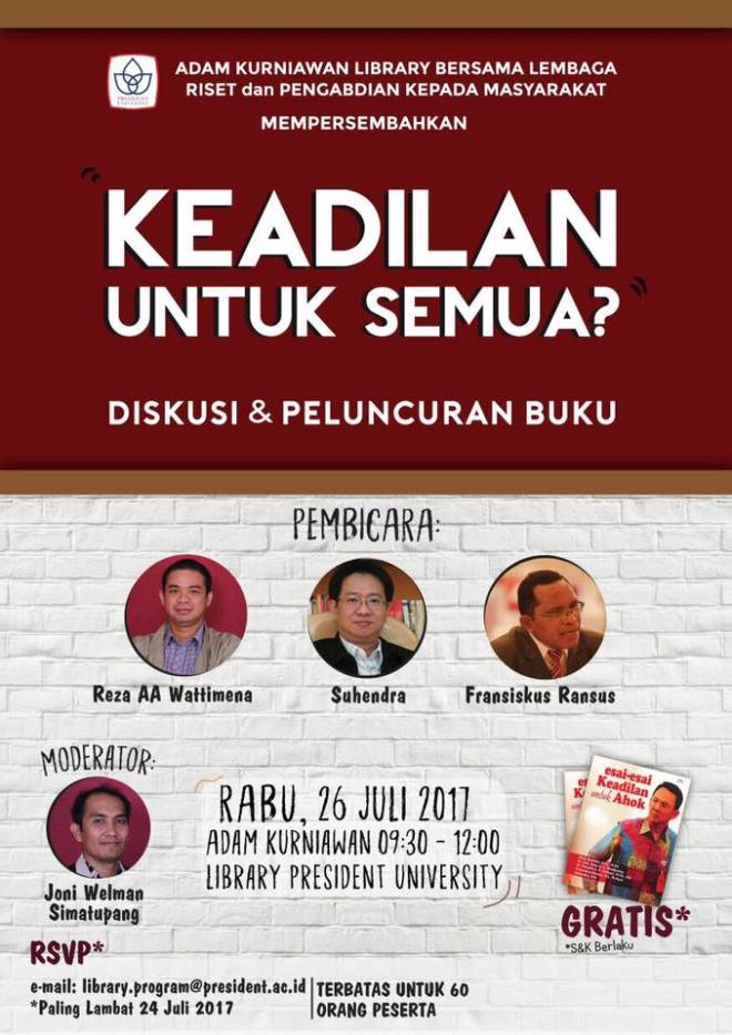Poster Peluncuran Buku Keadilan